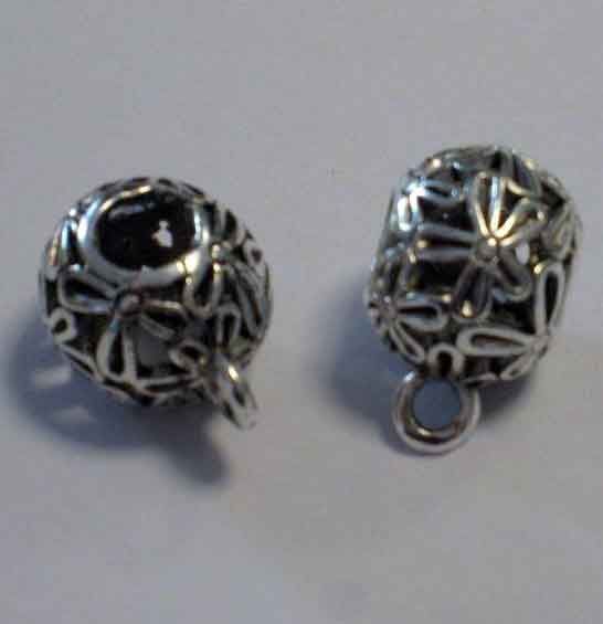 Perles filigrane en Métal - 19x12,5mm - Argent