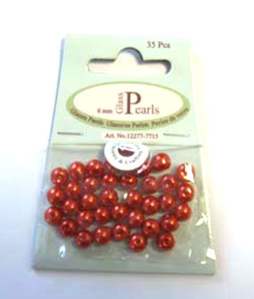 Perles en verre Rond - 6mm - Rouge