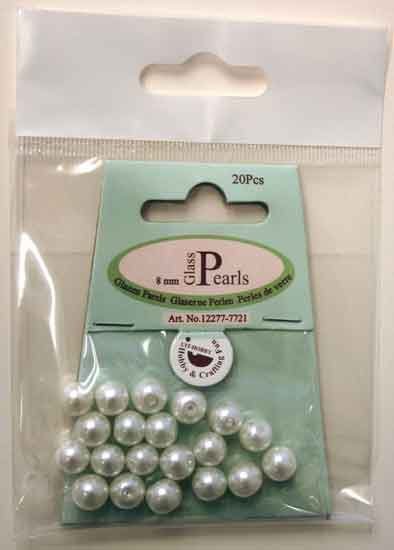 Gläserne Perlen Rund - 8mm - Weiß