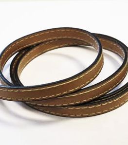Faux Leather Cord -  Flat - 9x1,5mm - Light Brown