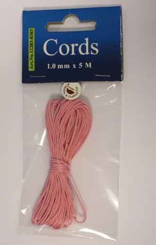 Waxed Cotton Cord - Pink