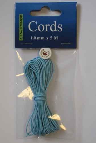 Waxed Cotton Cord - Azur Blue