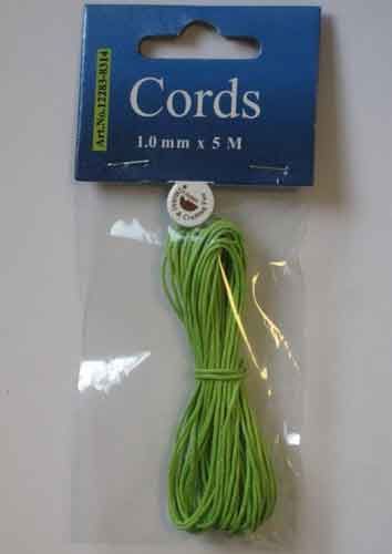 Waxed Cotton Cord - Neon Groen