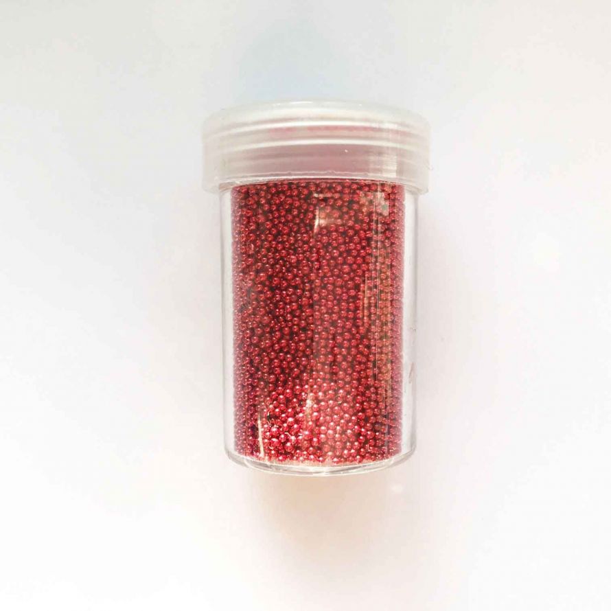 Caviar Perles - Sans trou - 0,8-1mm - Rouge