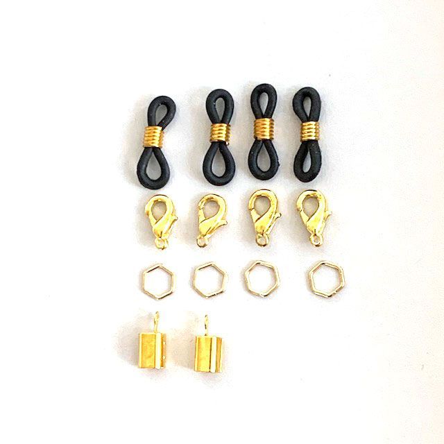 Sunglass Chain Set - DIY - Black Gold