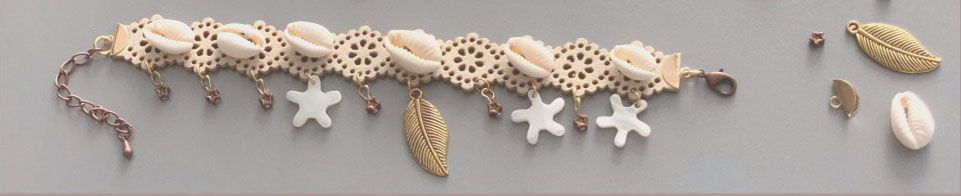 Cowrie Shells DIY Bracelet set - Camel