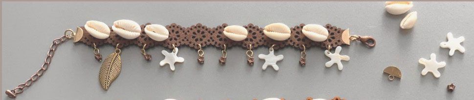 Cowrie Shells DIY Bracelet set - Bruin