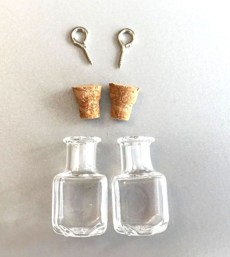 Mini-Glasflaschen - 13,8 x 13,8 x 24mm