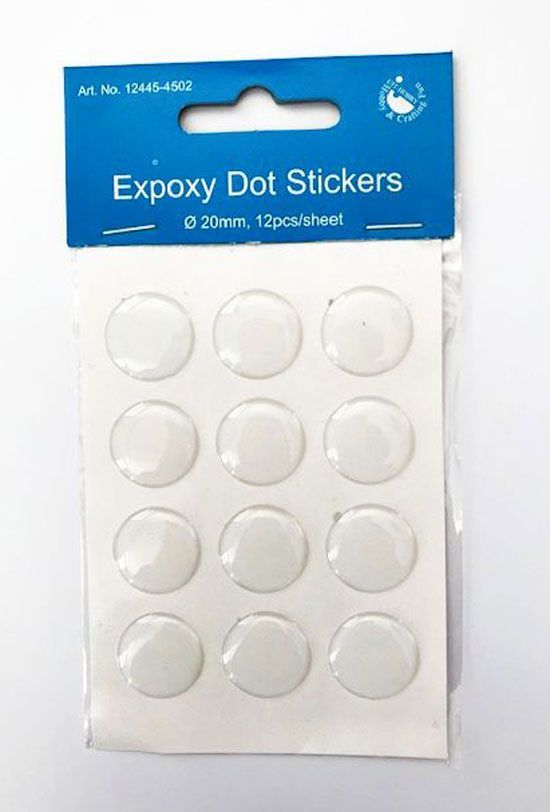 Epoxy DOT Stickers Round - 20mm - 12 pcs 