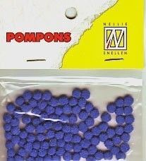 Mini Pom Poms - 3mm - Bleu Royal - 100pcs 