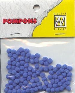 Mini Pom Poms - 3mm - Bleu Claire - 100pcs 