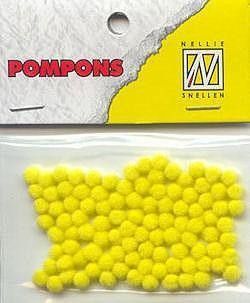 Mini Pom Poms - 3mm - Jaune - 100pcs 