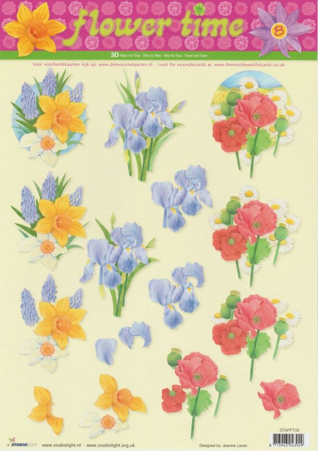 Flower Time - 3DA4 Stap voor Stap Knipvel