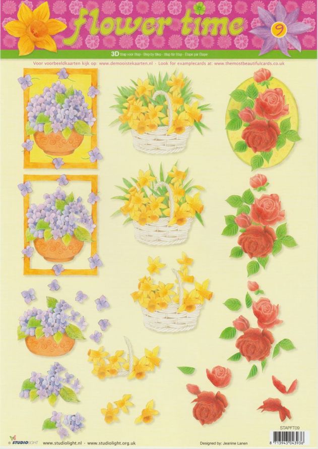 Flower Time - 3DA4 Stap voor Stap Knipvel