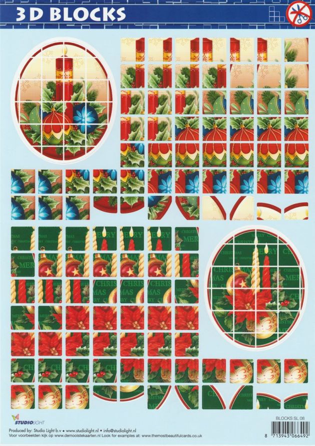 Christmas - Blocks - 3DA4 Die-cut Sheets