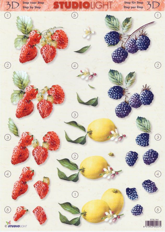 Fruit - 3DA4 Step by Step Decoupage Sheet