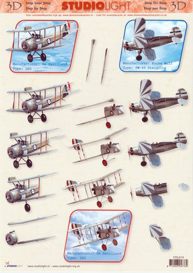 Airplane - 3DA4 Step by Step Decoupage Sheet