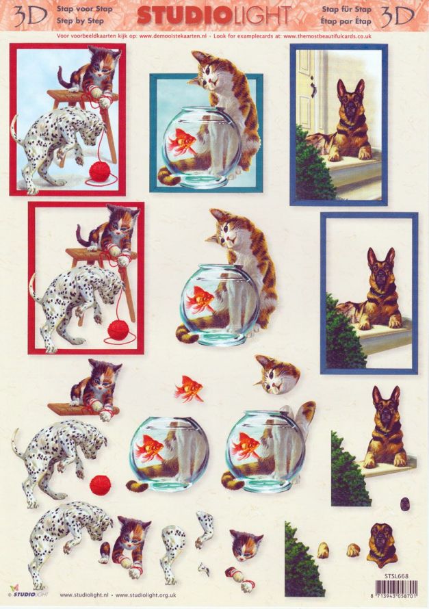Animals - 3DA4 Step by Step Decoupage Sheet