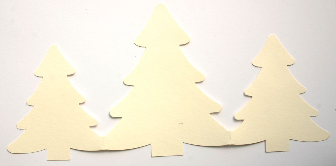 Weihnachtsbaum - Triple Karten - Ivory