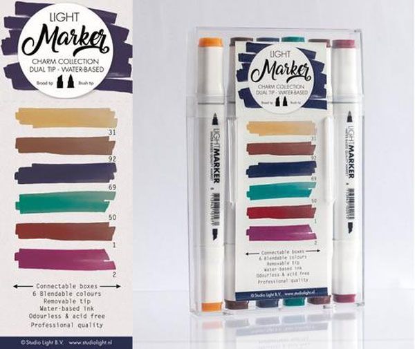 Charm - Box 6 water based dual tip markers bright