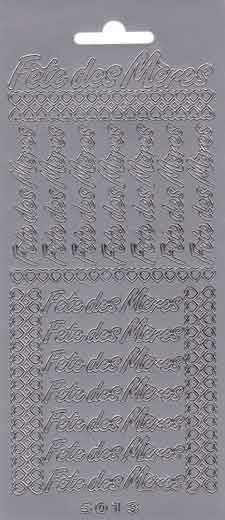 Fêtes des Mères - Peel-Off Sticker Sheet - Silver