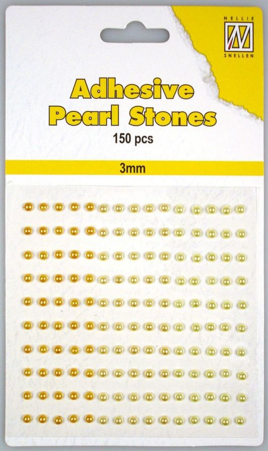 Adhesive Pearl Stones - 3mm - 3 shades of Yellow/Gold - 150pcs