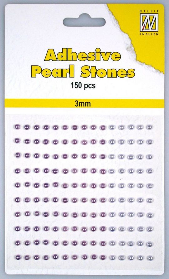 Adhesive Pearl Stones - 3mm - 3 shades of Violet - 150pcs