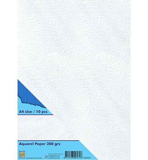 Aquarel Paper - Smooth Texture - 200 gr. - A4 format - 10pcs