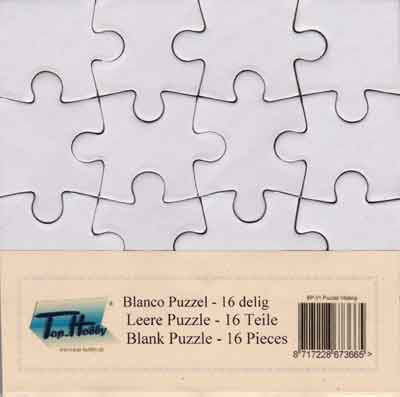 Blank Jigsaw Puzzle - 16pieces - 10,5x10,5cm