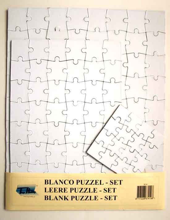 3 Blank Jigsaw Puzzles Set - 16 + 48 + 72 Pièces