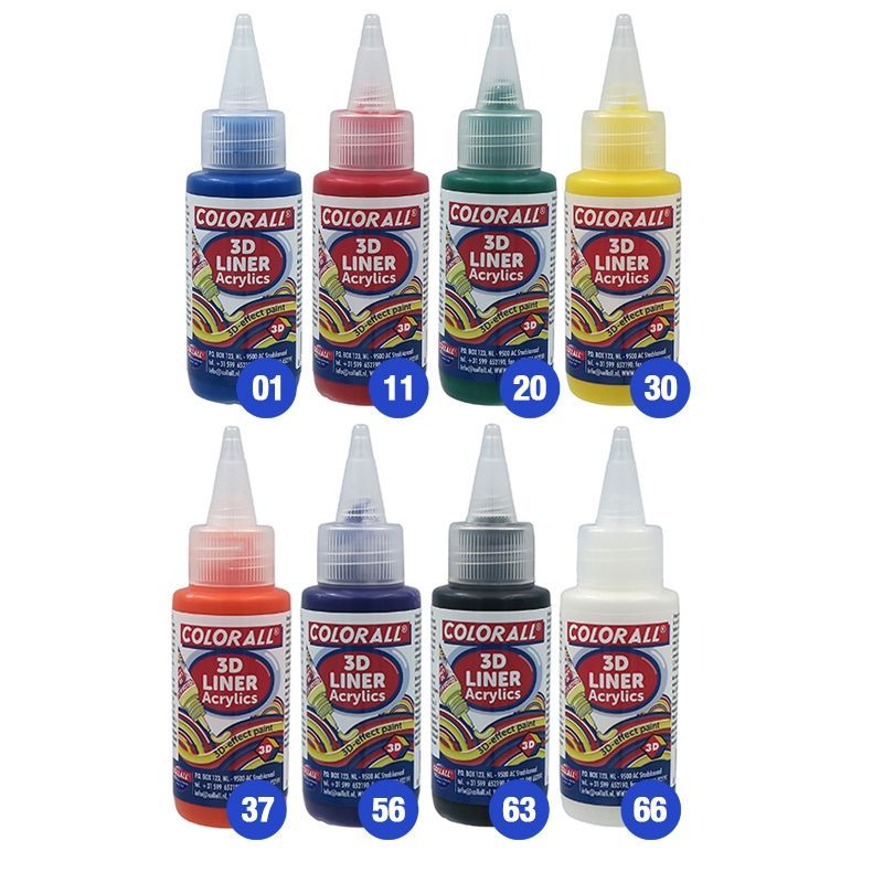Colorall 3D Acrylic Liner Set - 8x50 ml
