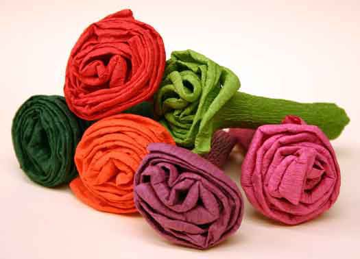 Krepp Papier Blumen - Set Mit 6 Farben