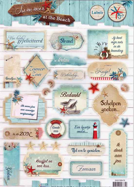 Summer at the Beach Labels - 3DA4 Stap voor Stap Stansvel