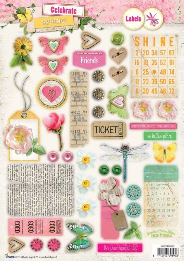 Celebrate Spring - A4 Die-cut Sheet - Labels