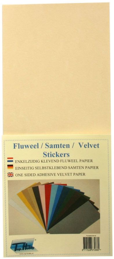 Fluweel Stickervel - Creme - 10x23cm