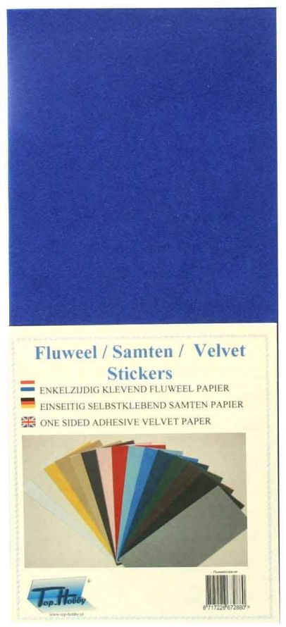 Velours Sticker Sheet - Bleu Claire - 10 x 23cm