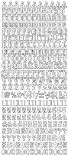 Capital Letters and Figures - Holographic Sticker Sheet - Green