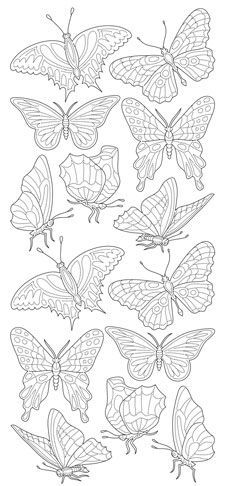 Schmetterling - Holographisch Sticker Bogen - Rot
