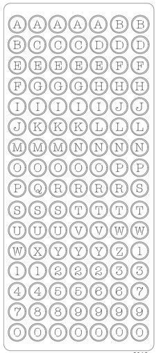 Letters und Ziffer - Holographisch Sticker Bogen - Silber