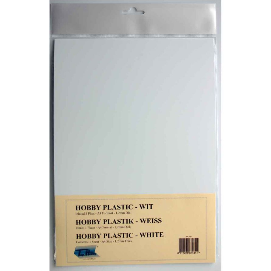 White Hobby Plastic - A4 - 1,2mm thick