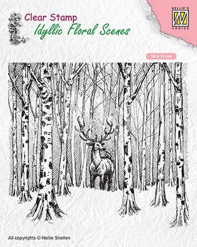 Clear Stempel - Idyllic Floral Scenes - Deer in Forest