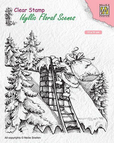 Clear Stempel - Idyllic Floral Scenes - Santa Claus at Work