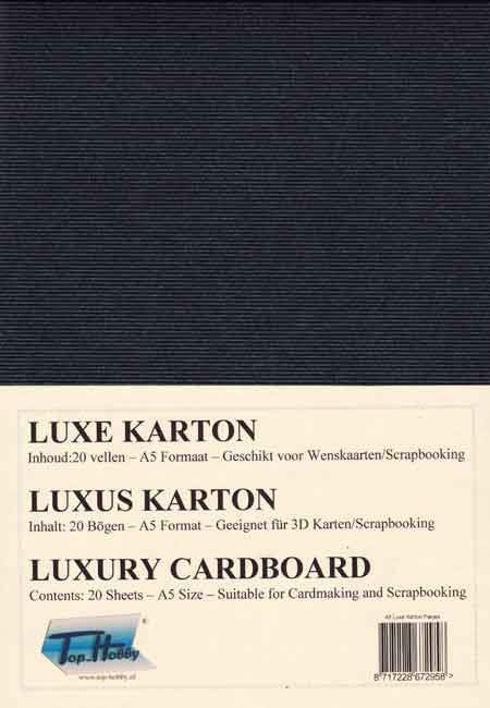Luxery A5 Cardboard Package - Mother of pearl Anthracite with Structure - 20 Sheets