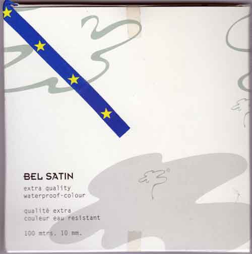 Stars Bel Satin Ribbon - Blue with Yellow Star