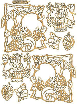 Fruit Basket - Ornament A5 Sticker Sheet - Gold