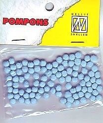 Mini Pom Poms - 3mm - Bleu bébé - 100pcs
