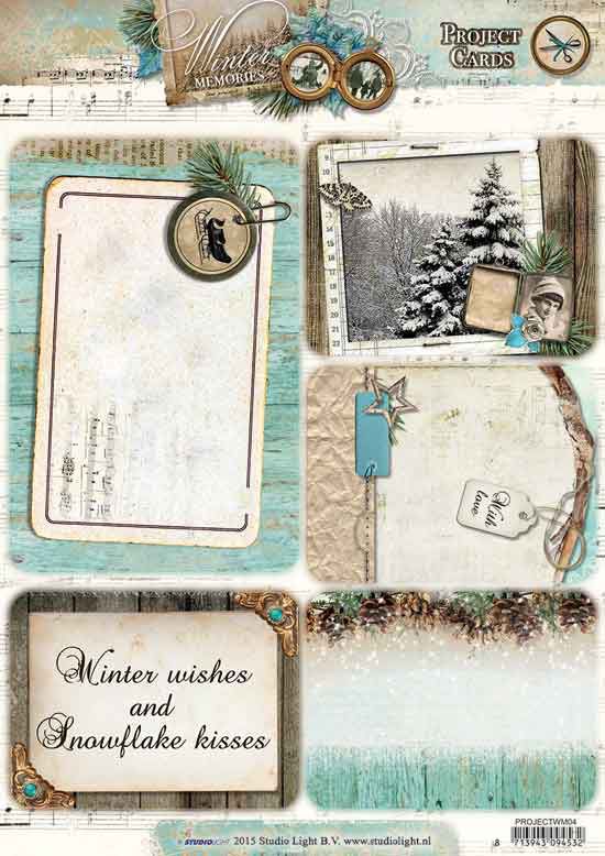 Winter Memories - Cartes de Project - Feuilles Prédecoupée