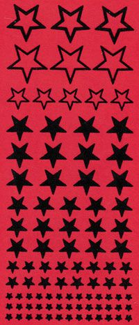 Velvet Rub-on Sticker Sheet - Stars - White