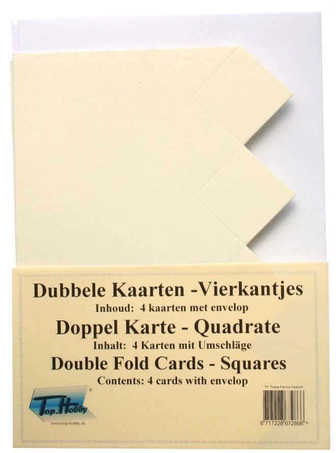 Square - Doule Fold Cards Package - Ivory