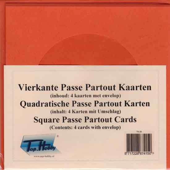 Square Passe Partout Cards Package - Orange